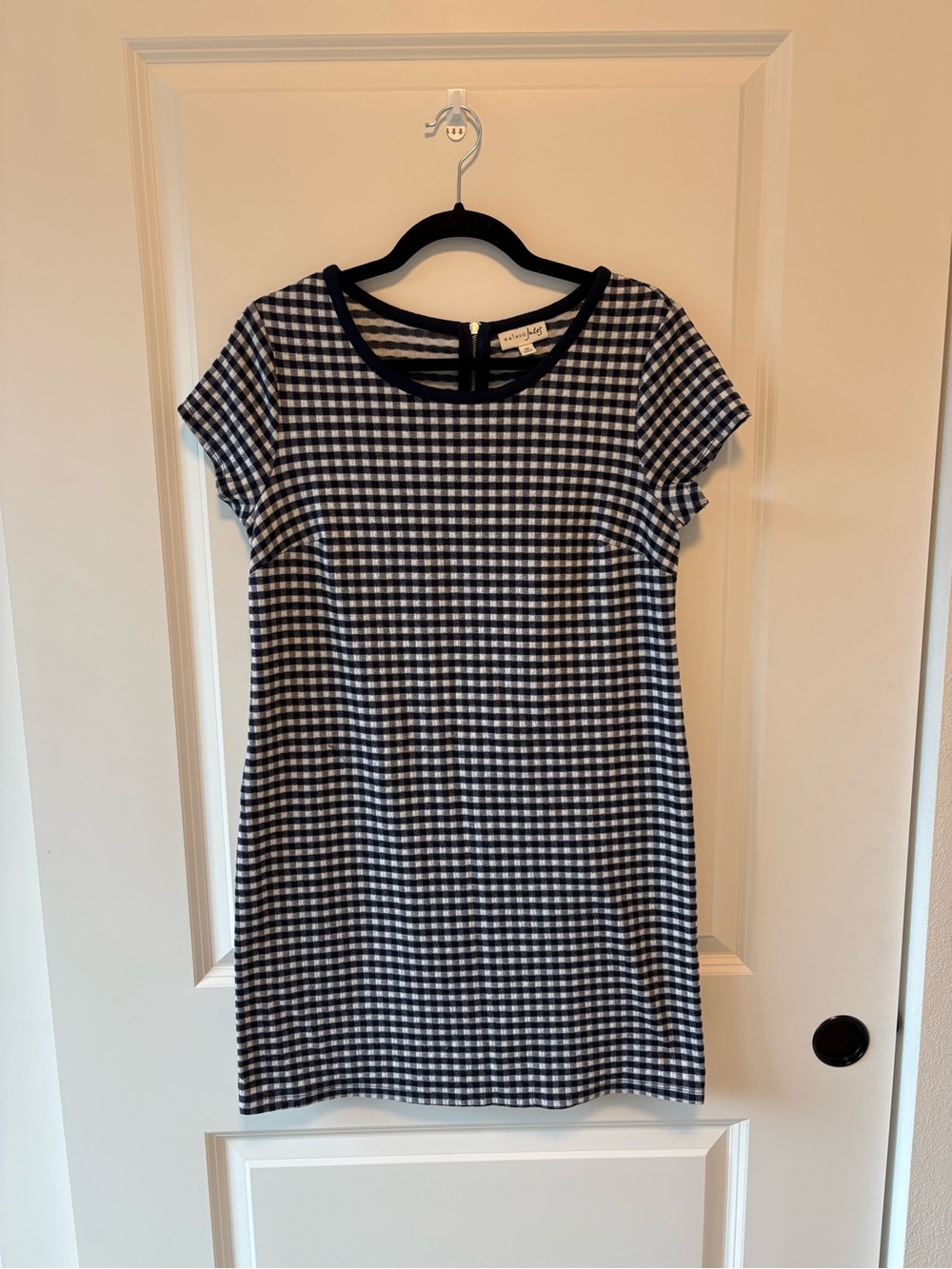 Maison Jules Navy & White Gingham Mini Dress
